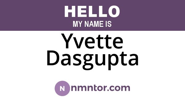 Yvette Dasgupta