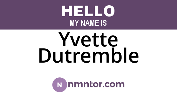 Yvette Dutremble