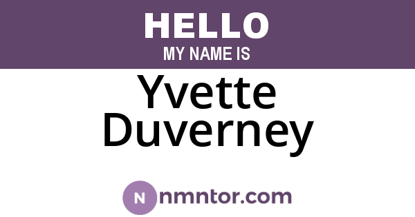 Yvette Duverney