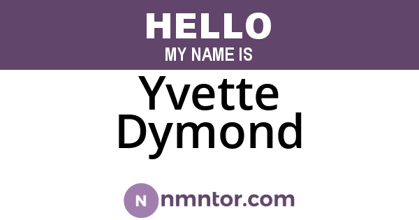 Yvette Dymond
