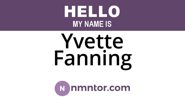 Yvette Fanning