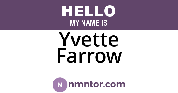 Yvette Farrow