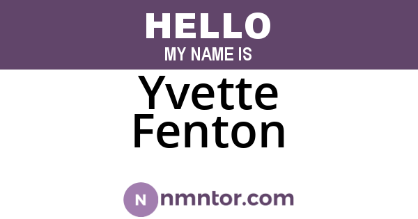 Yvette Fenton