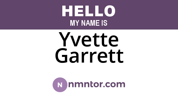 Yvette Garrett
