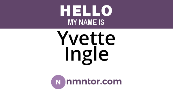 Yvette Ingle