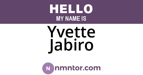 Yvette Jabiro