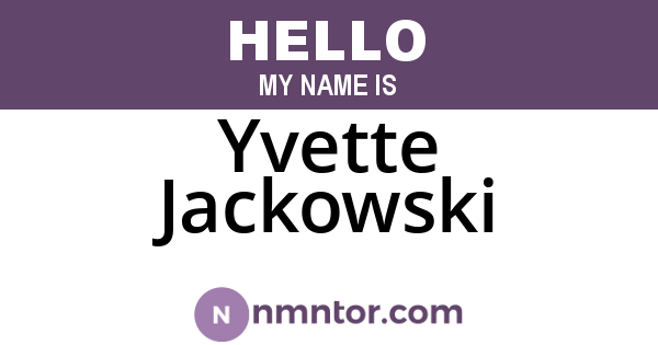 Yvette Jackowski