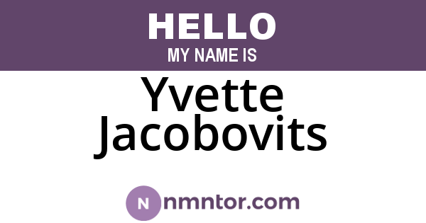 Yvette Jacobovits