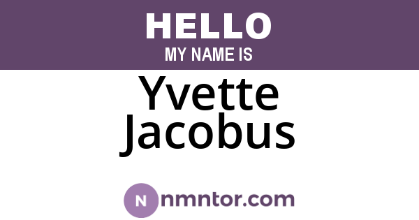 Yvette Jacobus