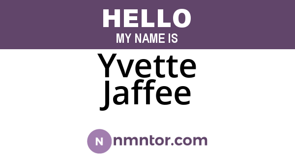 Yvette Jaffee