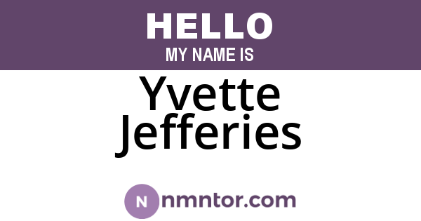 Yvette Jefferies