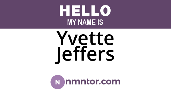 Yvette Jeffers