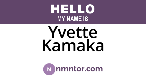 Yvette Kamaka