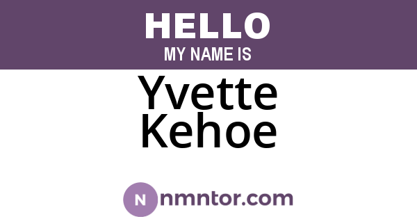 Yvette Kehoe