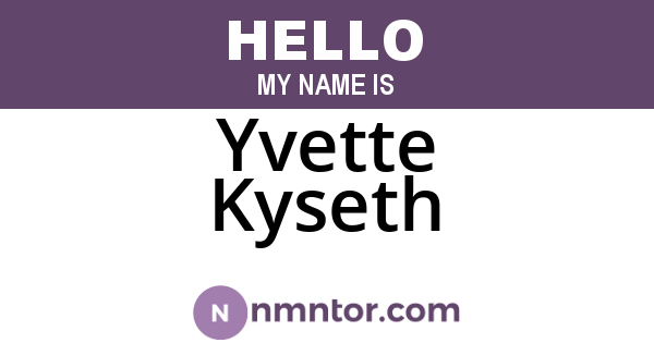 Yvette Kyseth