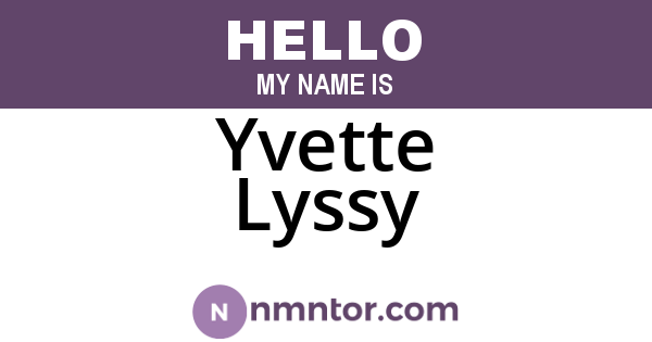 Yvette Lyssy