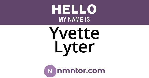 Yvette Lyter