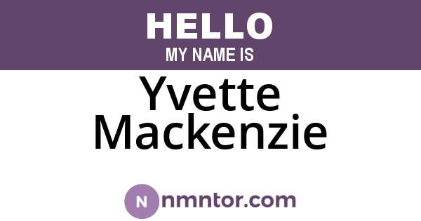 Yvette Mackenzie