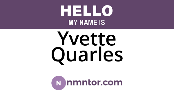 Yvette Quarles