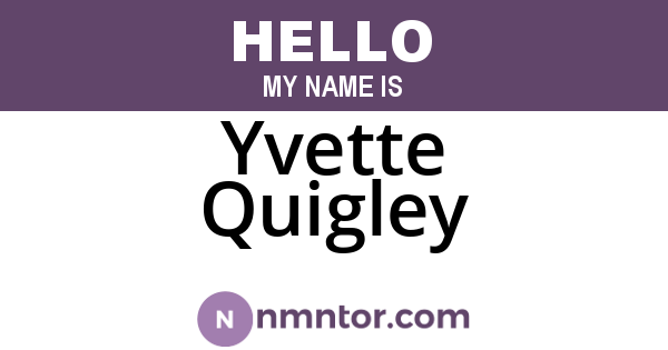 Yvette Quigley