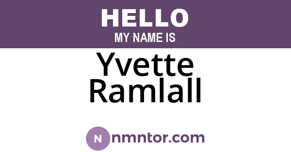 Yvette Ramlall