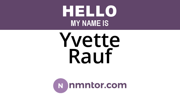 Yvette Rauf