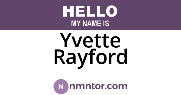 Yvette Rayford