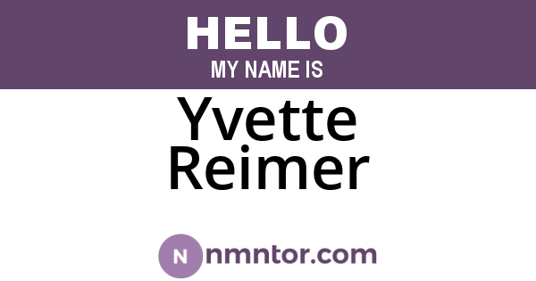 Yvette Reimer