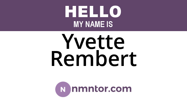 Yvette Rembert
