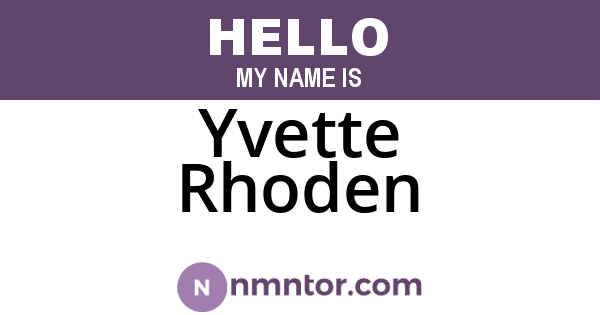 Yvette Rhoden