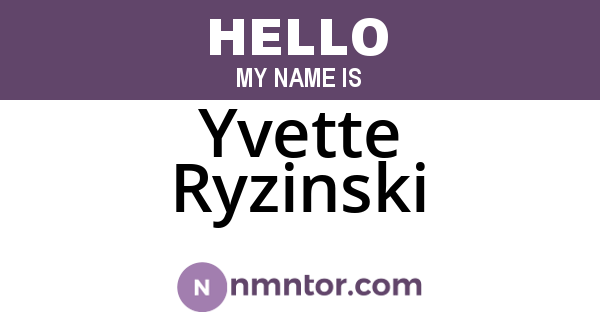 Yvette Ryzinski