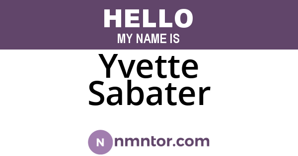 Yvette Sabater