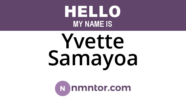 Yvette Samayoa