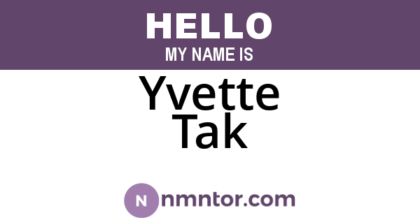 Yvette Tak
