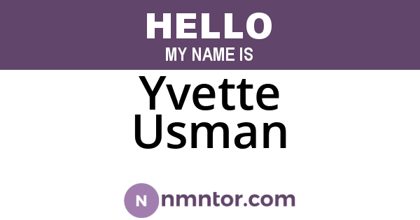 Yvette Usman