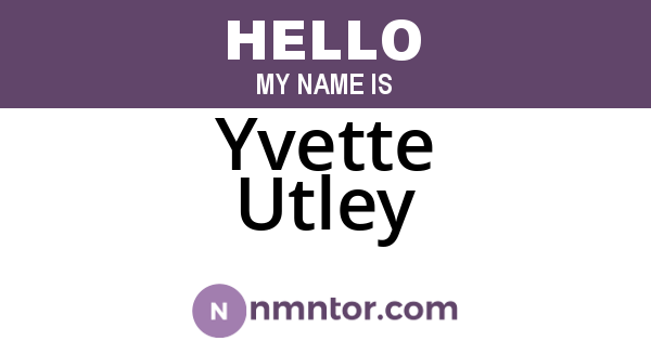 Yvette Utley