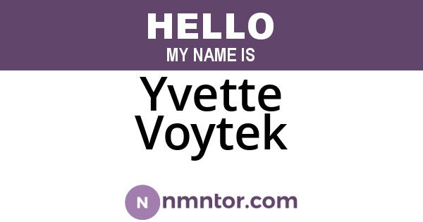 Yvette Voytek