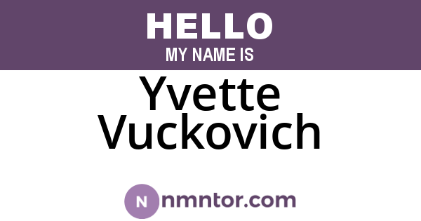 Yvette Vuckovich