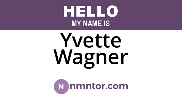 Yvette Wagner