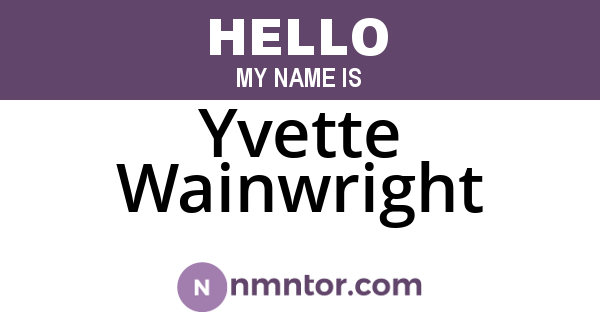 Yvette Wainwright