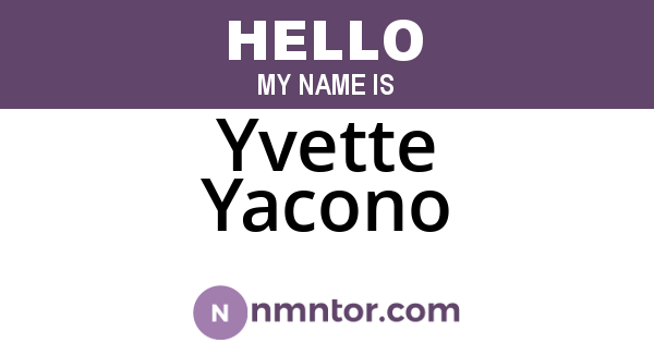 Yvette Yacono