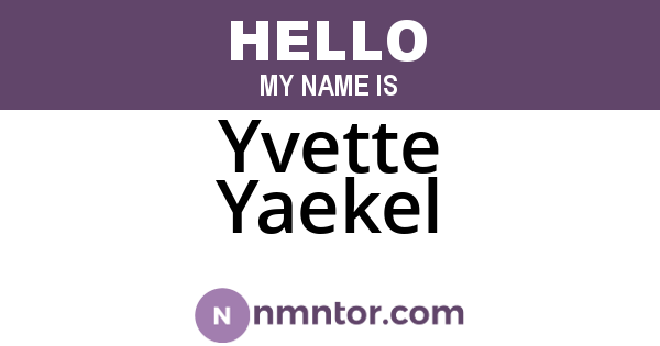 Yvette Yaekel