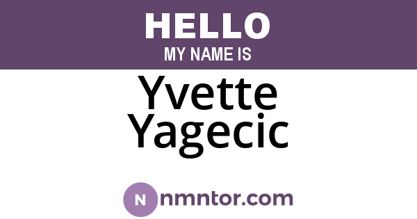 Yvette Yagecic