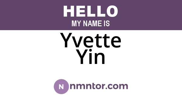 Yvette Yin