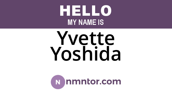 Yvette Yoshida