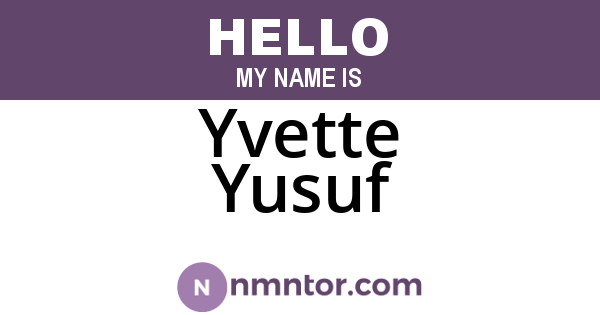 Yvette Yusuf