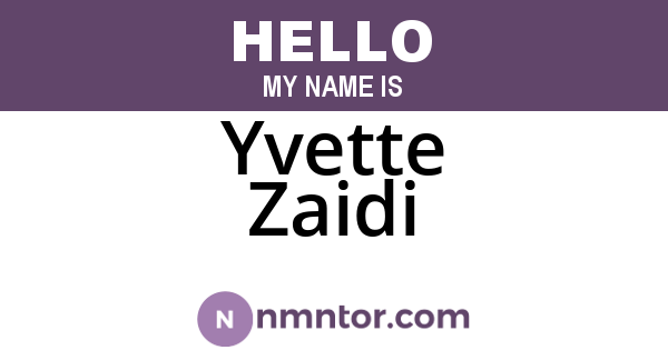 Yvette Zaidi