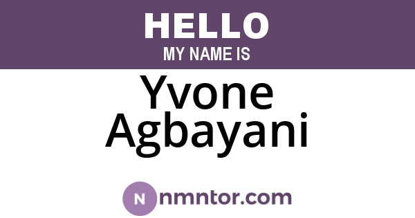 Yvone Agbayani