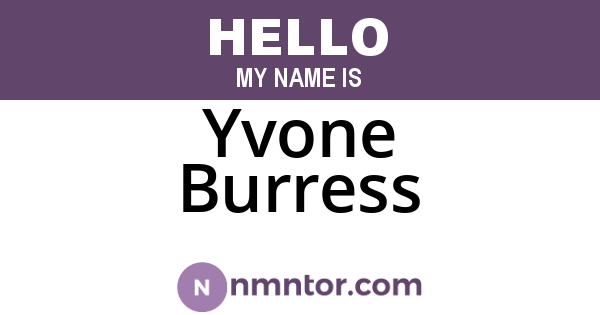Yvone Burress