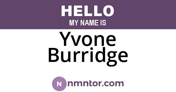 Yvone Burridge